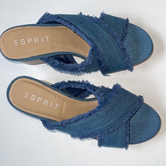 Esprit jean short heeled sandal - size 7.5 - Picture 2 of 4